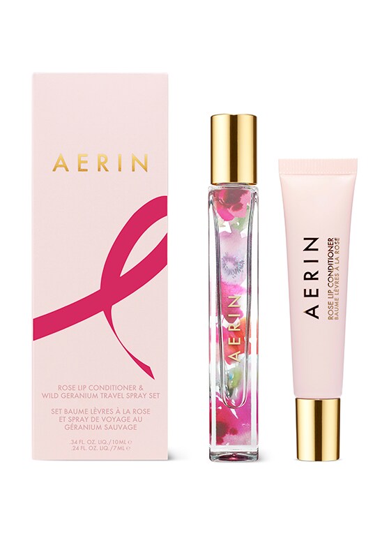 Rose Lip Conditioner and Wild Geranium Travel Spray BCRF Set 